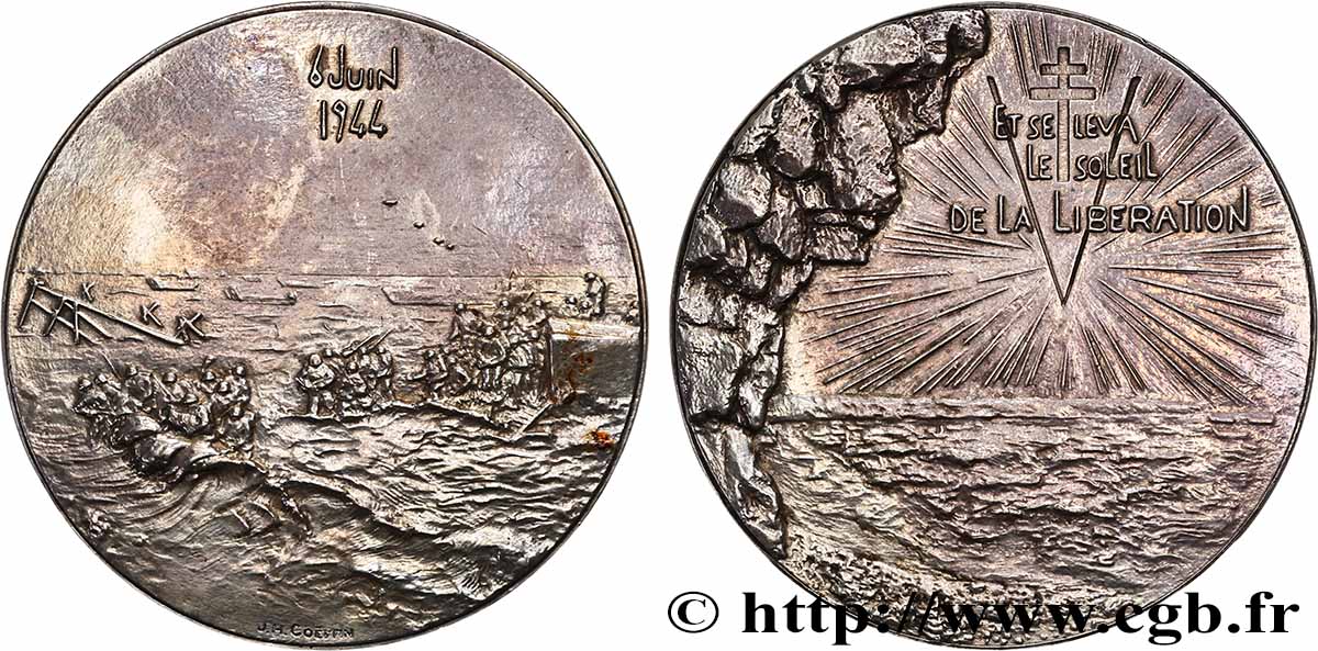 V REPUBLIC Médaille, Commémoration du débarquement allié en Normandie AU