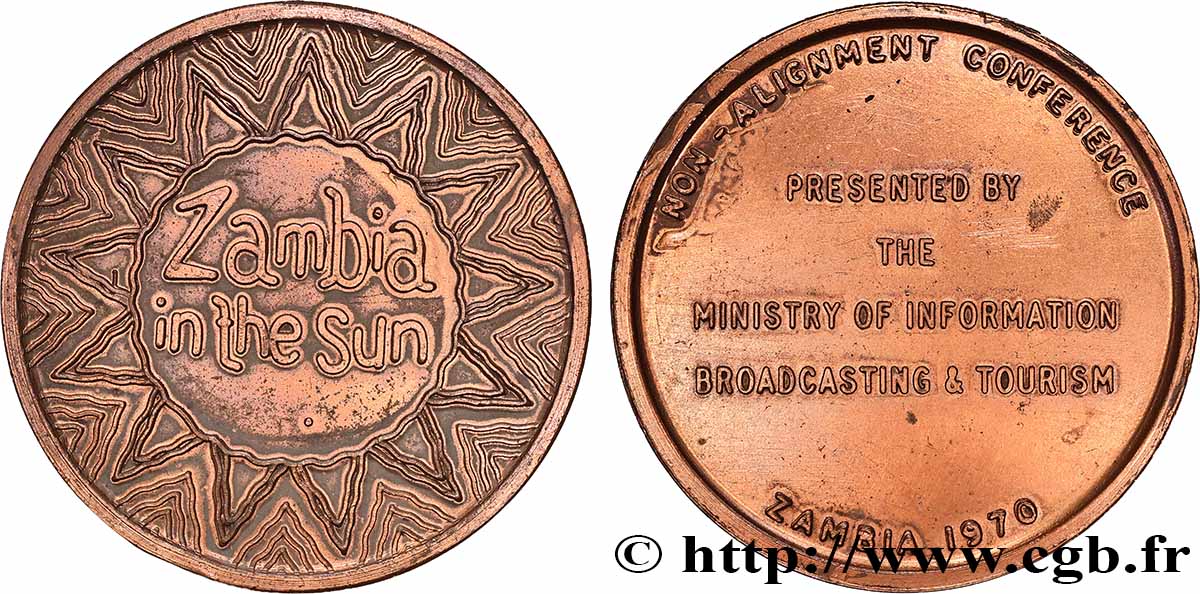SAMBIA Médaille, Zambie, Présenté par le ministre de l’information et du tourisme fVZ/SS