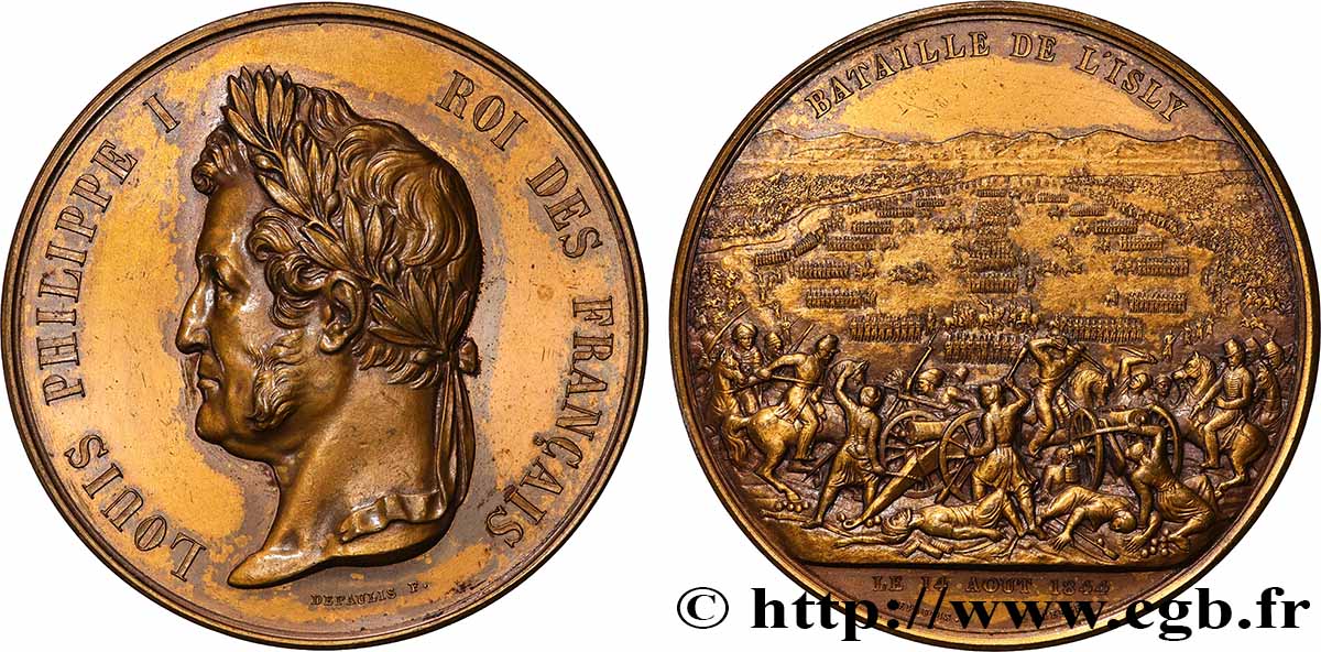 LOUIS-PHILIPPE I Médaille, Bataille d’Isly, refrappe AU