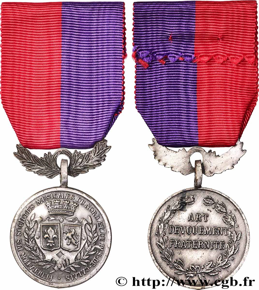 MUSIQUE, ARTS ET CONCERTS Médaille, Art, dévouement et Fraternité, Fédération des sociétés musicales TTB+