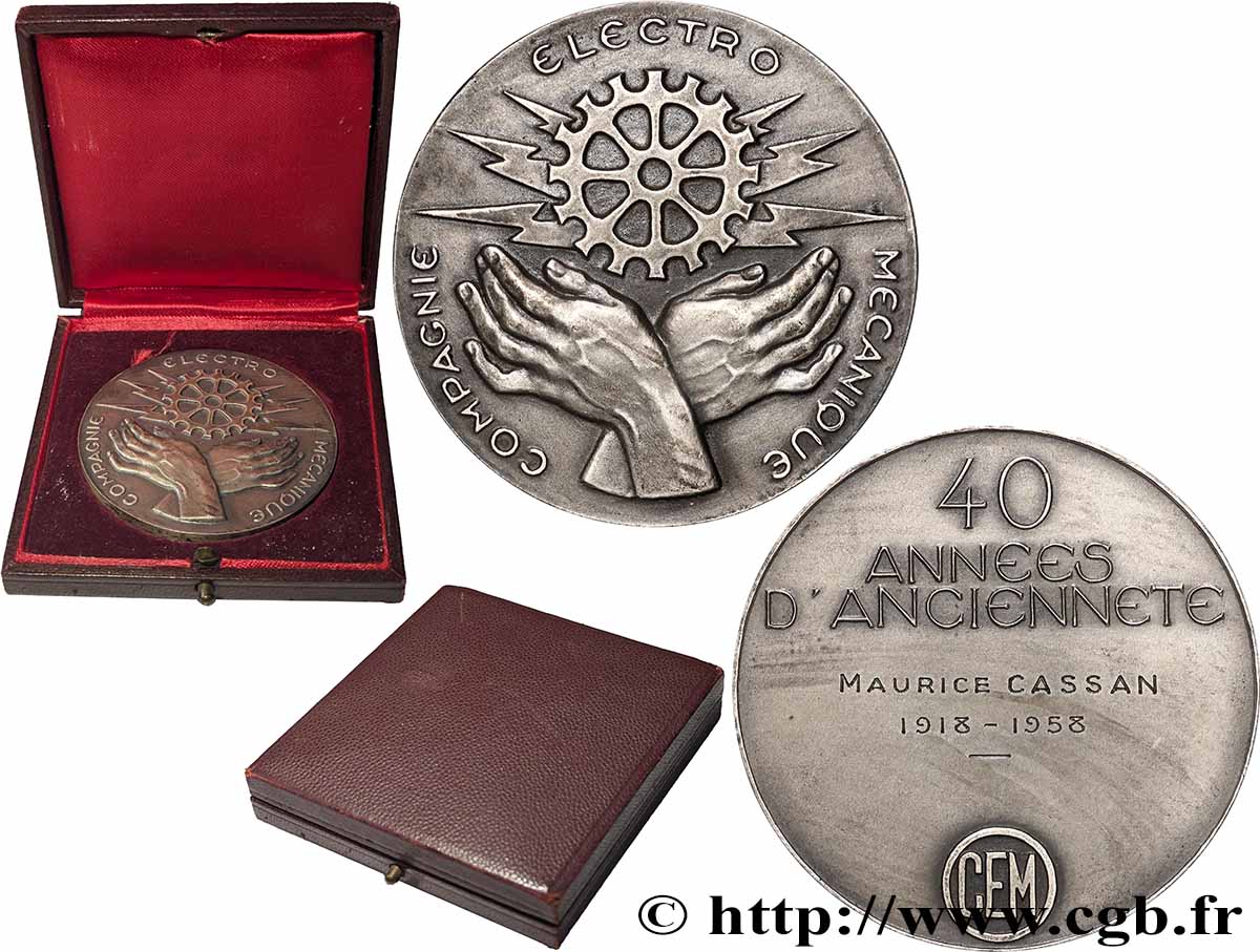 VIERTE FRANZOSISCHE REPUBLIK Médaille, Compagnie électro-mécanique VZ