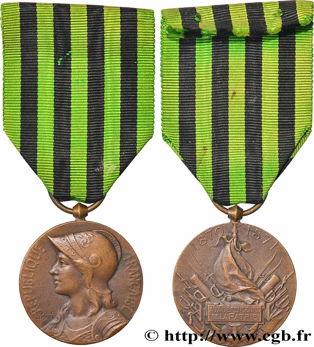 GUERRE DE 1870-1871 Médaille, Aux défenseurs de la Patrie AU