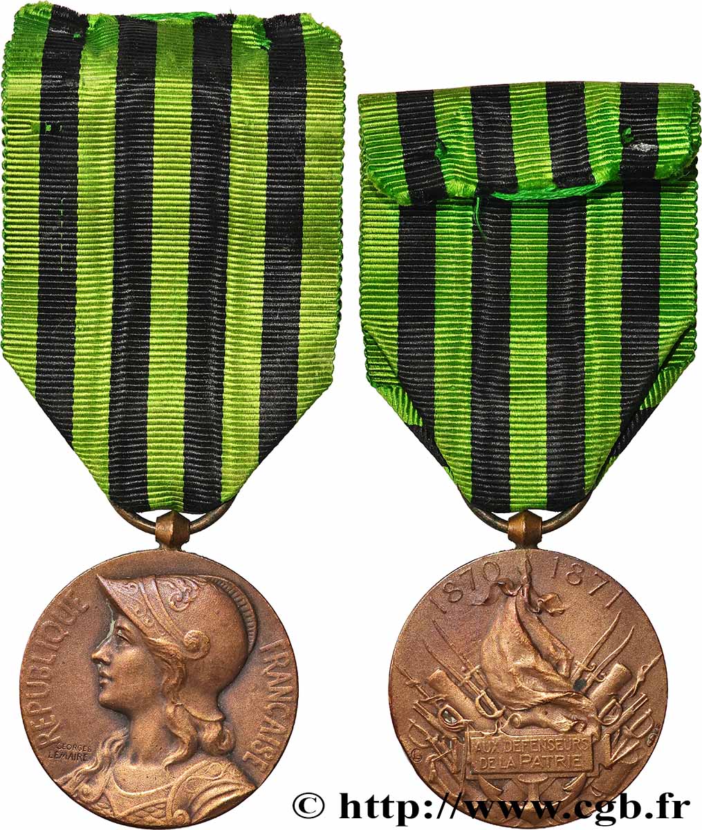 GUERRE DE 1870-1871 Médaille, Aux défenseurs de la Patrie AU