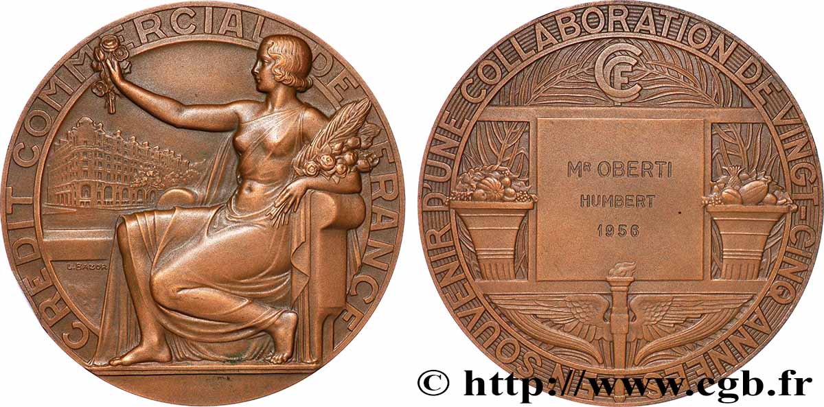 IV REPUBLIC Médaille, Crédit Commercial de France AU