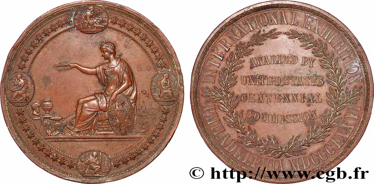VEREINIGTE STAATEN VON AMERIKA Médaille, Exposition de Philadelphie SS