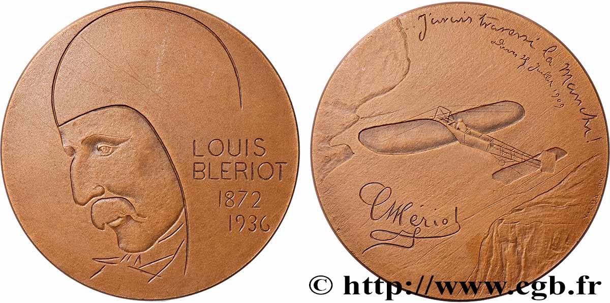 AERONAUTICS - AVIATION : AVIATORS & AIRPLANES Médaille, Louis Bleriot AU