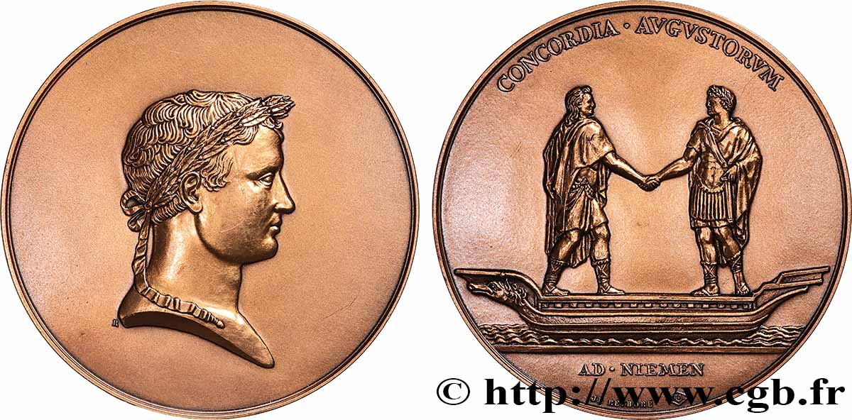 PREMIER EMPIRE Médaille, Entrevue de Tilsitt, sur le Niemen TTB+