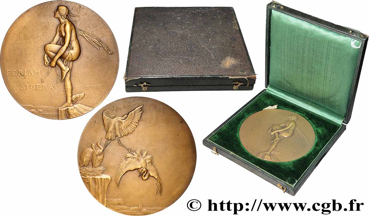 III REPUBLIC Médaille, FERIAM SIDERA, Aviation AU