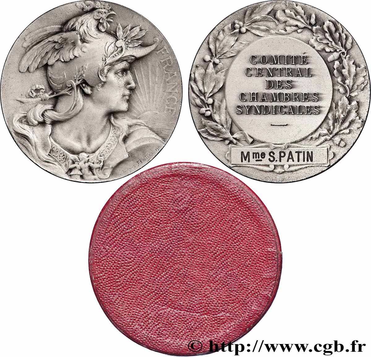 ASSOCIATIONS PROFESSIONNELLES - SYNDICATS. XIXe Médaille, Comité central des chambres syndicales VZ