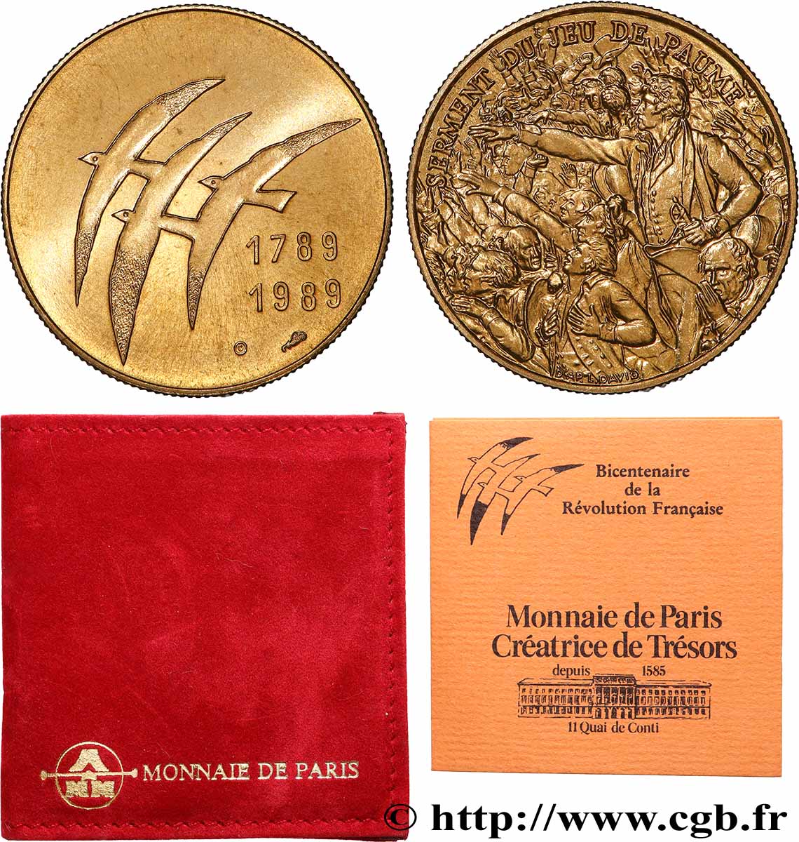 FUNFTE FRANZOSISCHE REPUBLIK Médaille Du Bicentenaire de la Révolution Française VZ