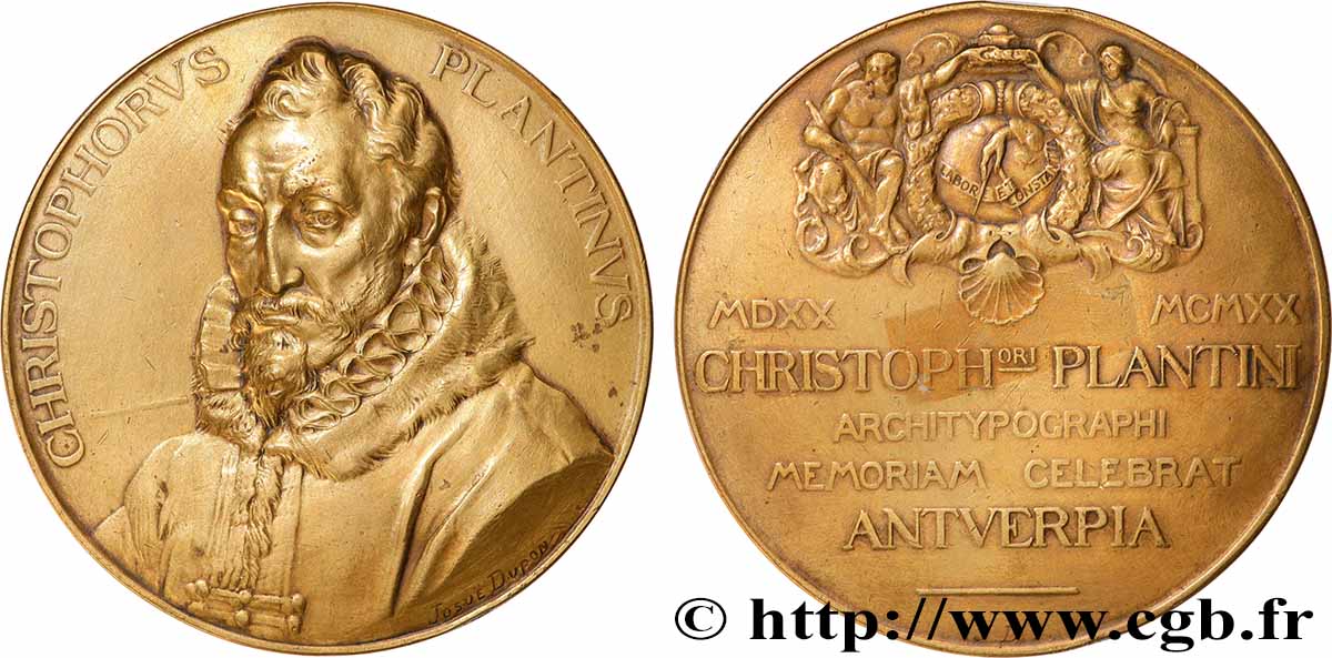 BELGIUM Médaille, Christophe Plantin, n°6 AU/XF