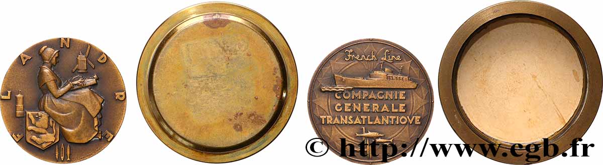 TROISIÈME RÉPUBLIQUE Médaille, Paquebot Flandre TTB+
