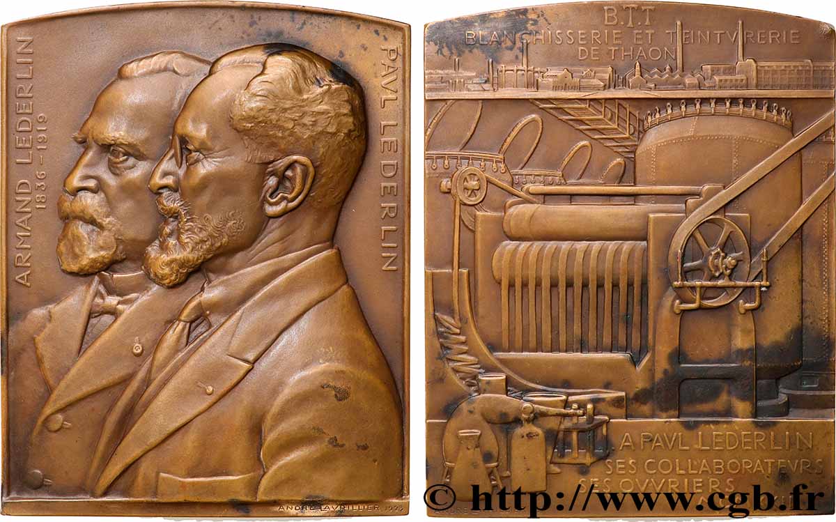 III REPUBLIC Plaquette, Armand et Paul Lederlin AU
