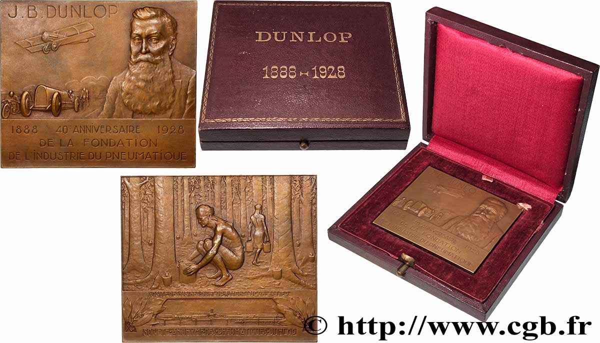 TERZA REPUBBLICA FRANCESE Plaque, John Boyd Dunlop, Visite des usines SPL/q.SPL