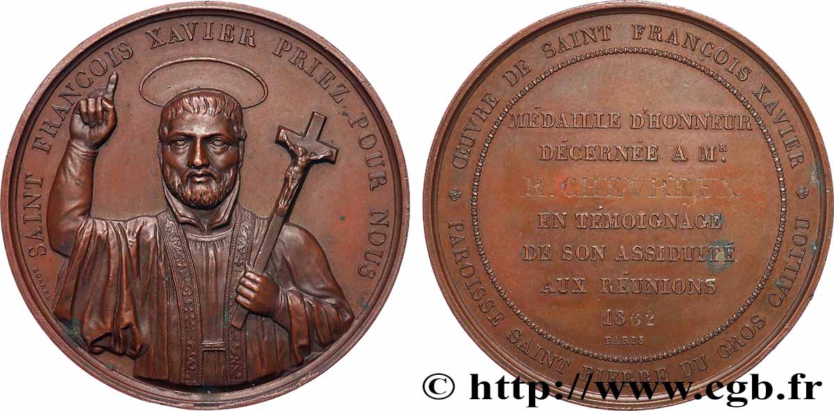 SECOND EMPIRE Médaille d’honneur, Oeuvre de Saint François-Xavier AU