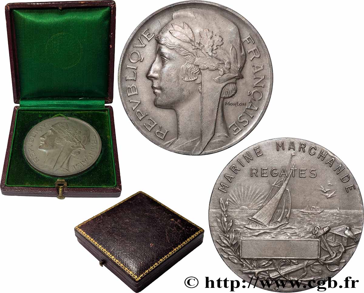 III REPUBLIC Médaille, Régates, Marine marchande AU