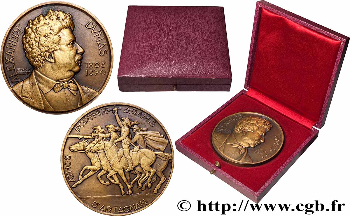 III REPUBLIC Médaille, Alexandre Dumas AU