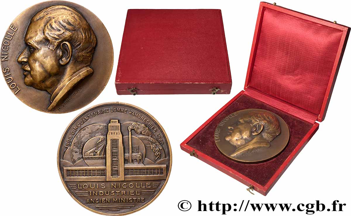 III REPUBLIC Médaille, Louis Nicolle, Cinquantenaire Lomme Wambrechies MS