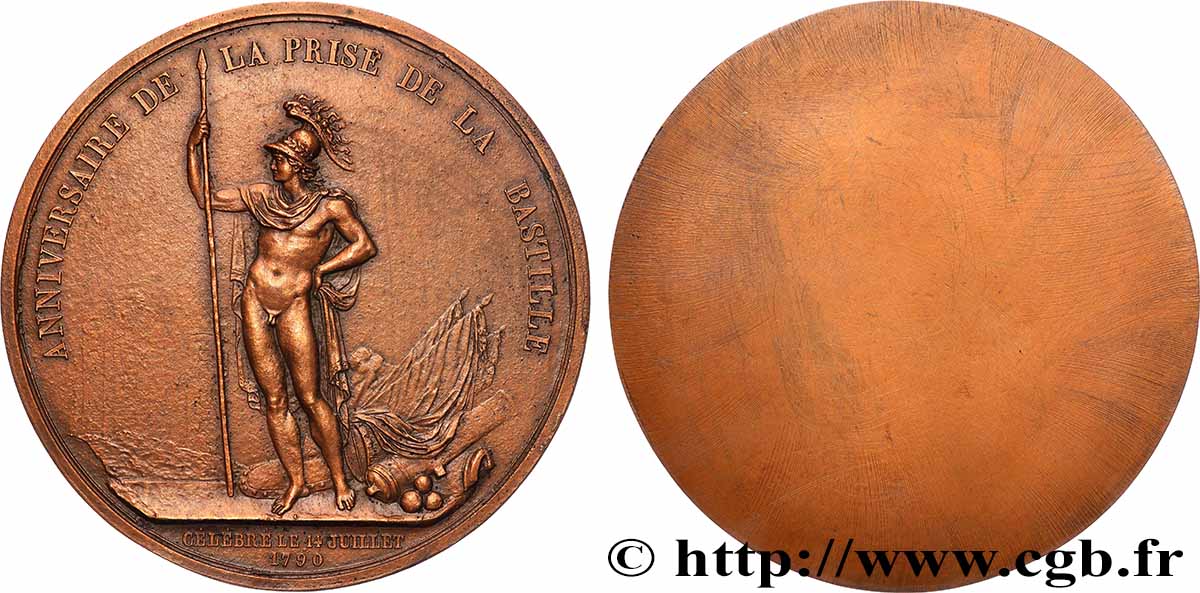 FRENCH CONSTITUTION Plaque uniface, Anniversaire de la prise de la Bastille AU