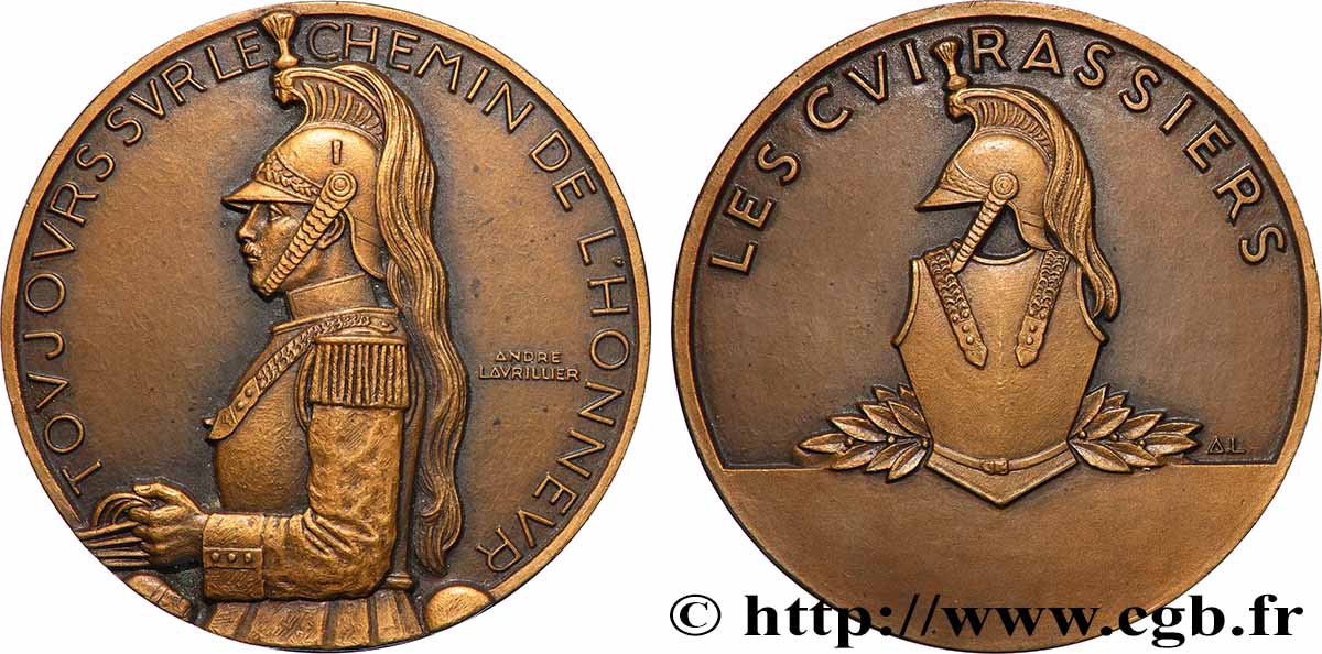 TROISIÈME RÉPUBLIQUE Médaille, Les cuirassiers TTB+