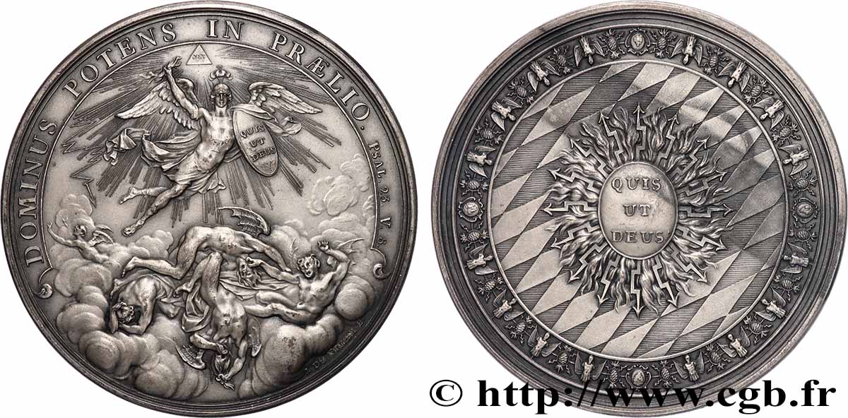 LOUIS XV DIT LE BIEN AIMÉ Médaille, Fondation de l&nbsp;ordre de Saint-Michel de Bavière, refrappe TTB+