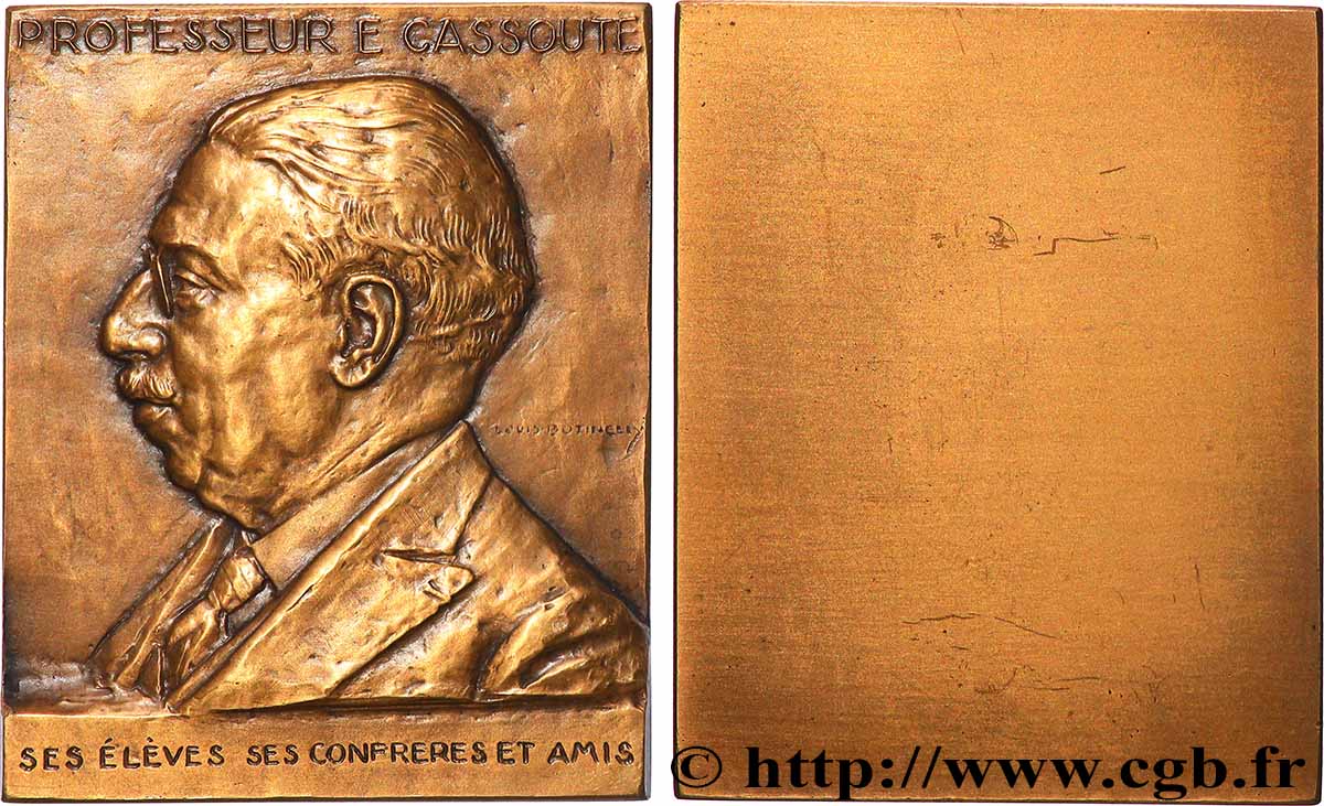 III REPUBLIC Plaquette, Emile Cassoute AU