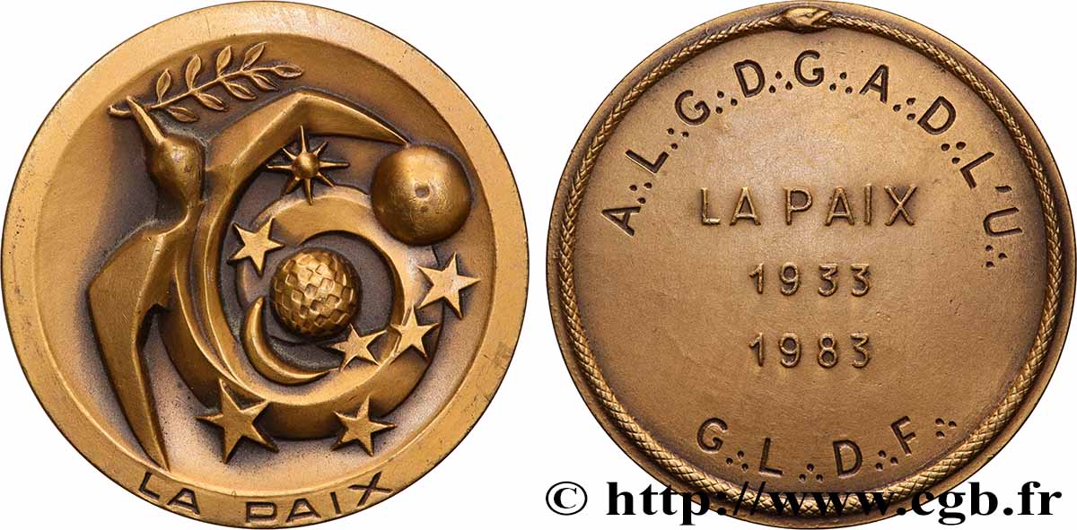 V REPUBLIC Médaille, Cinquantenaire de la loge La paix AU