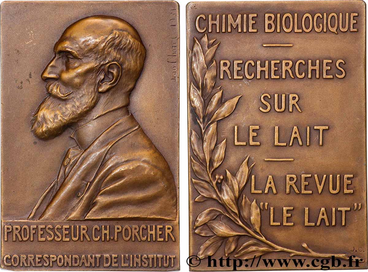 III REPUBLIC Plaquette, Professeur Charles Porcher AU