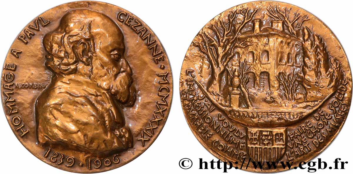 ARTISTES : GRAVEURS, PEINTRES, SCULPTEURS, DESSINATEURS Médaille, Hommage à Paul Cézanne, refrappe SUP