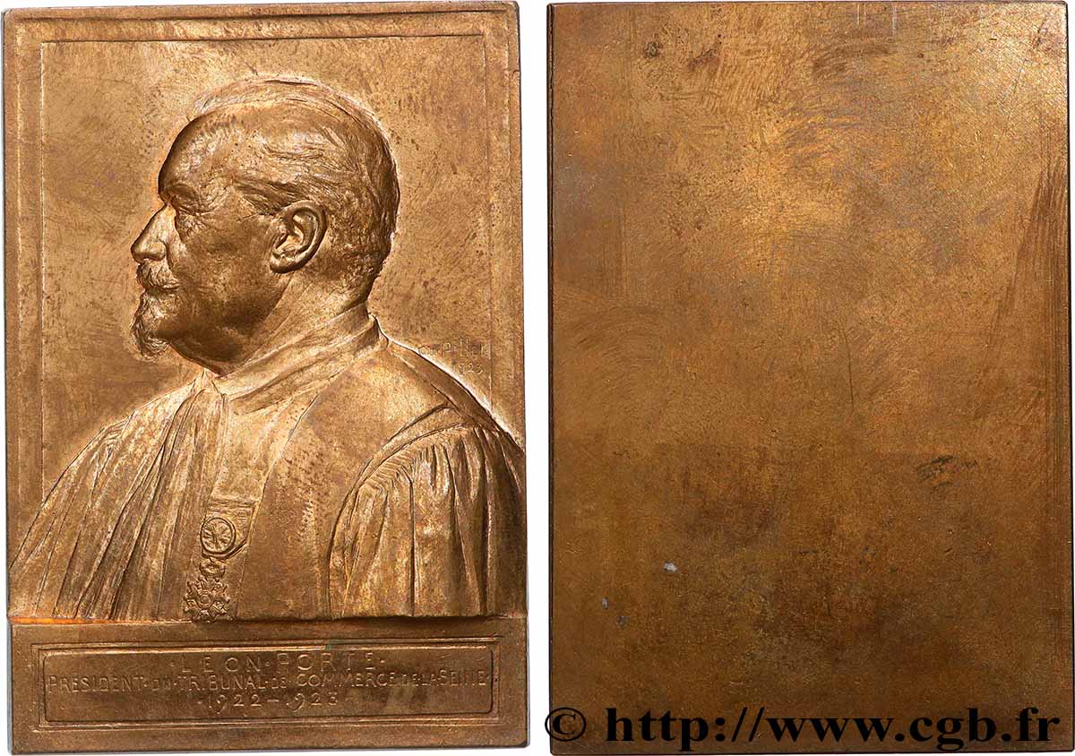 III REPUBLIC Plaquette, Léon Porte AU