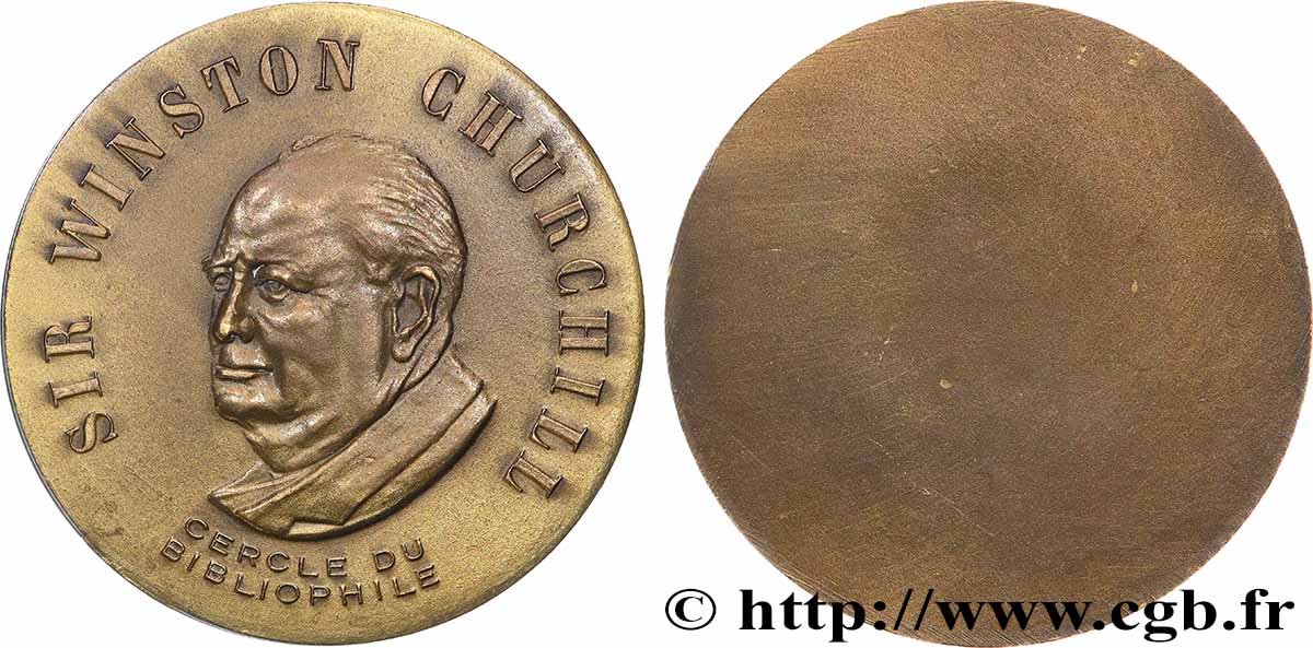 ACADÉMIES ET SOCIÉTÉS SAVANTES Médaille, Sir Winston Churchill, Cercle du bibliophile AU