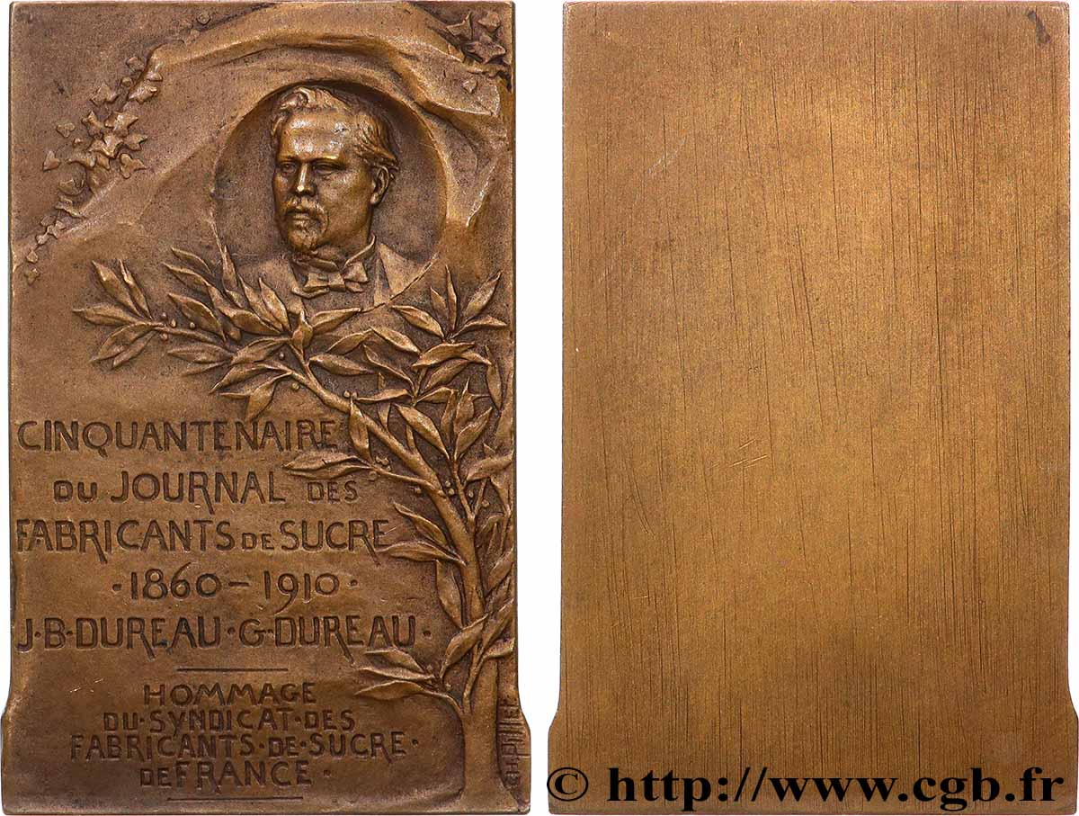 III REPUBLIC Plaquette, Cinquantenaire du journal des fabricants de sucre AU