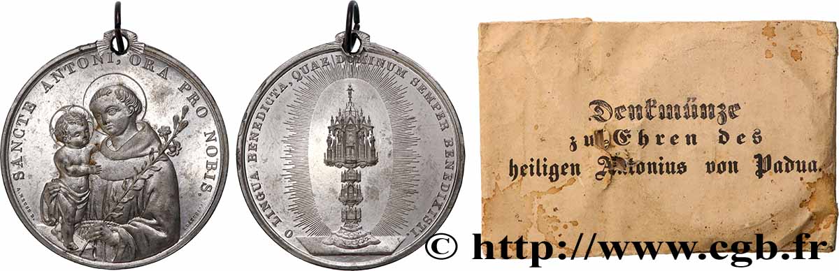 RELIGIOUS MEDALS Médaille, Saint Antoine de Padoue  AU