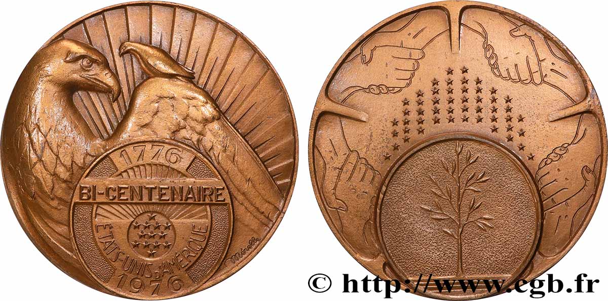 UNITED STATES OF AMERICA Médaille, Bicentenaire de l’indépendance des Etats-Unis AU