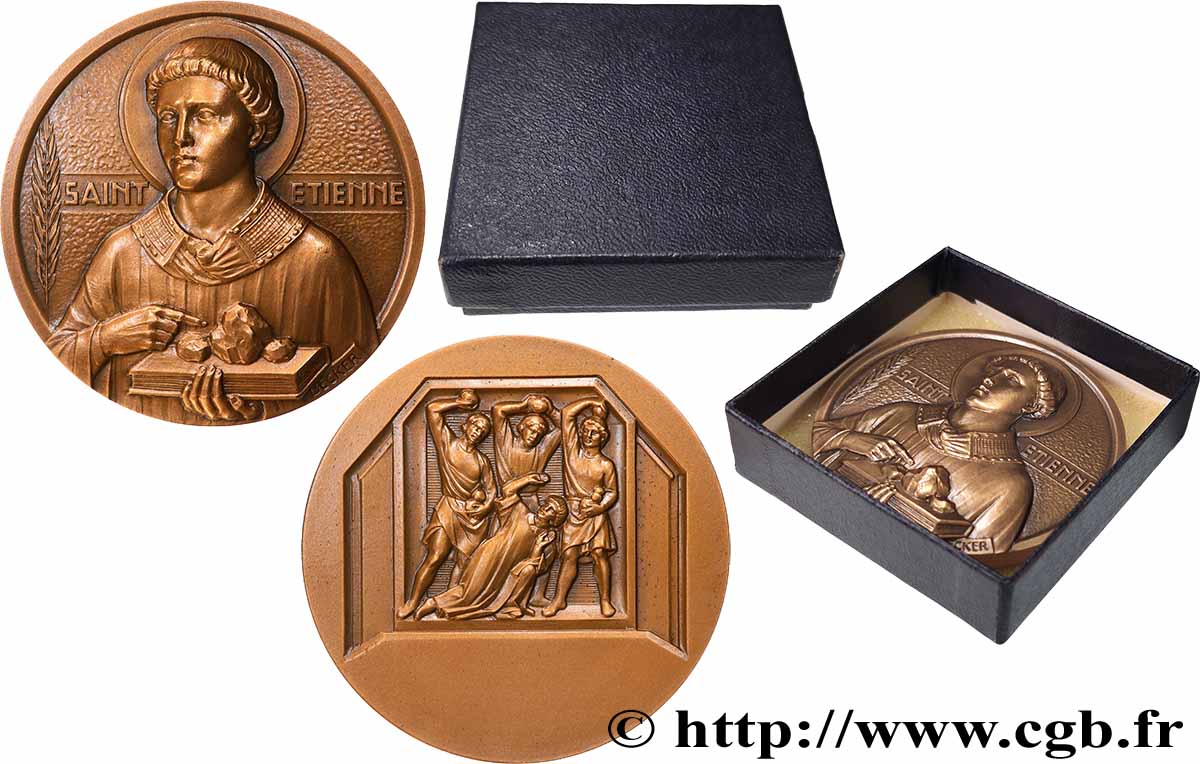 V REPUBLIC Médaille, Saint Etienne, refrappe AU