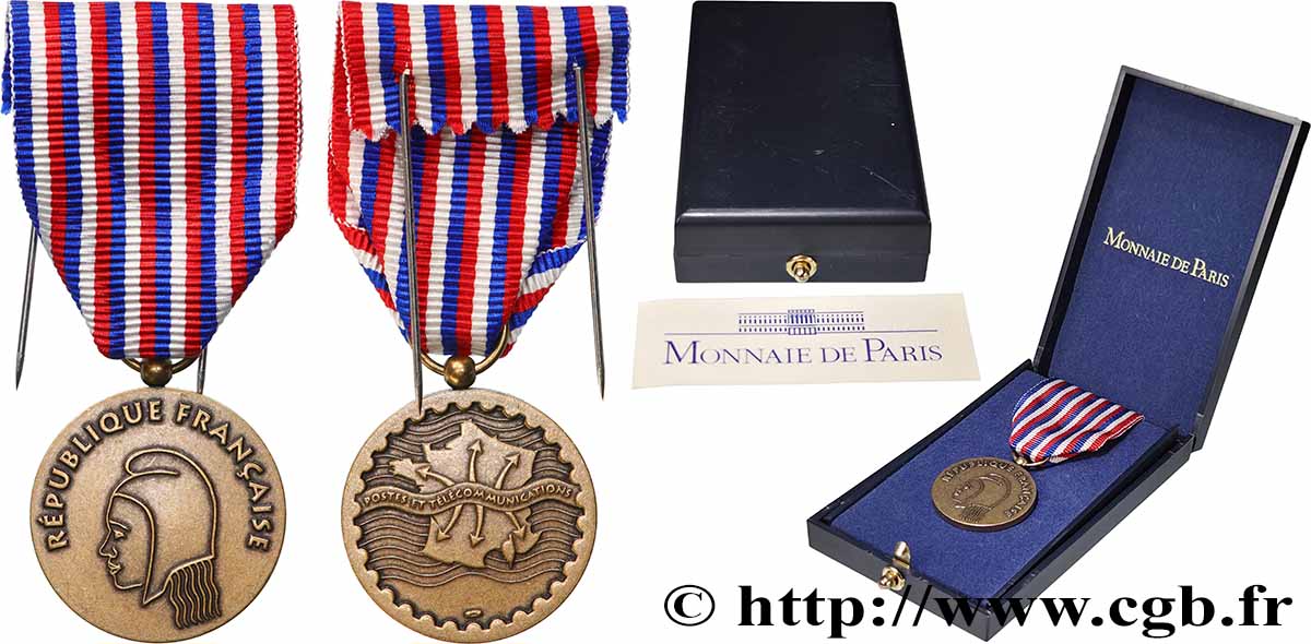 FUNFTE FRANZOSISCHE REPUBLIK Médaille, Postes et télécommunications VZ