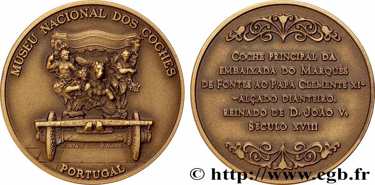 PORTUGAL Médaille, Museu Nacional dos coches AU