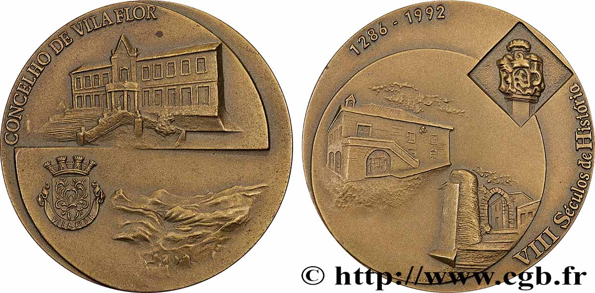 PORTUGAL Médaille, Conseil de Vila Flor, 7 siècles d’histoire VZ