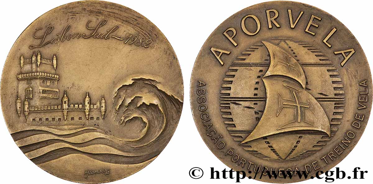 PORTUGAL Médaille, Association portugaise de formation à la voile TTB+/SUP