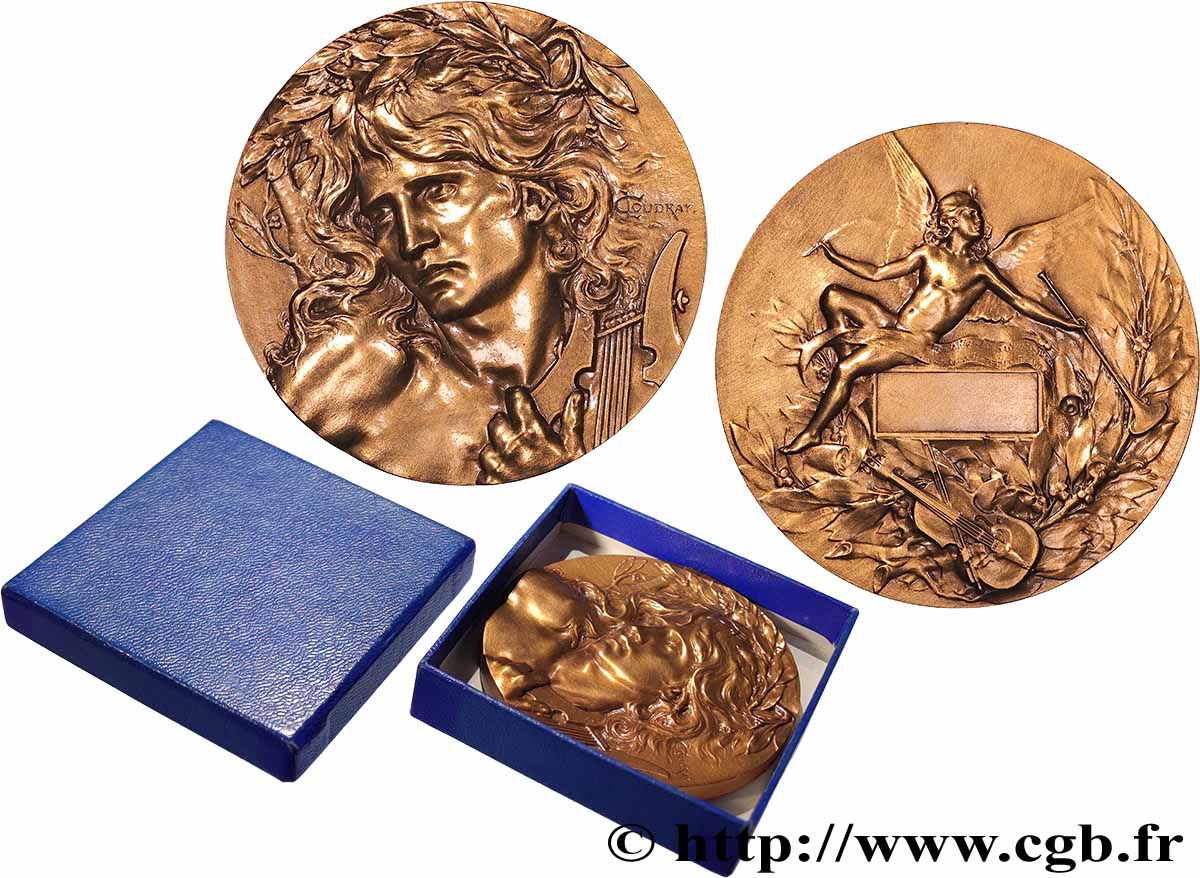TROISIÈME RÉPUBLIQUE Médaille Orphée - Joueur de lyre, refrappe SUP