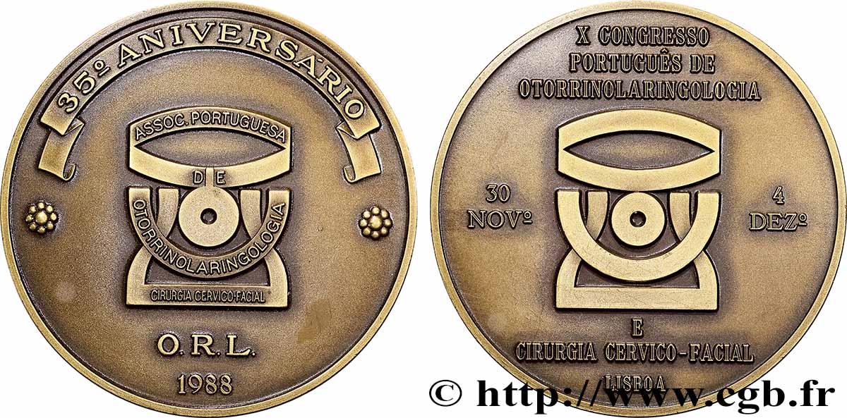 PORTUGAL Médaille, Association portugaise d&nbsp;oto-rhino-laryngologie et de chirurgie cervico-faciale SUP