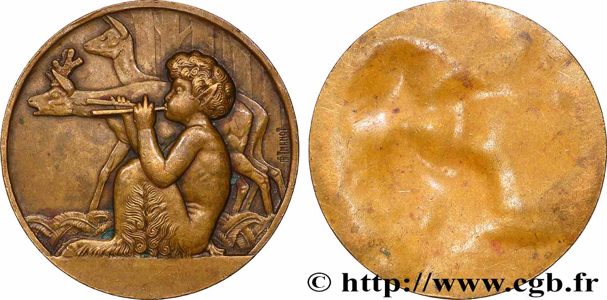 III REPUBLIC Médaille, Le faune XF