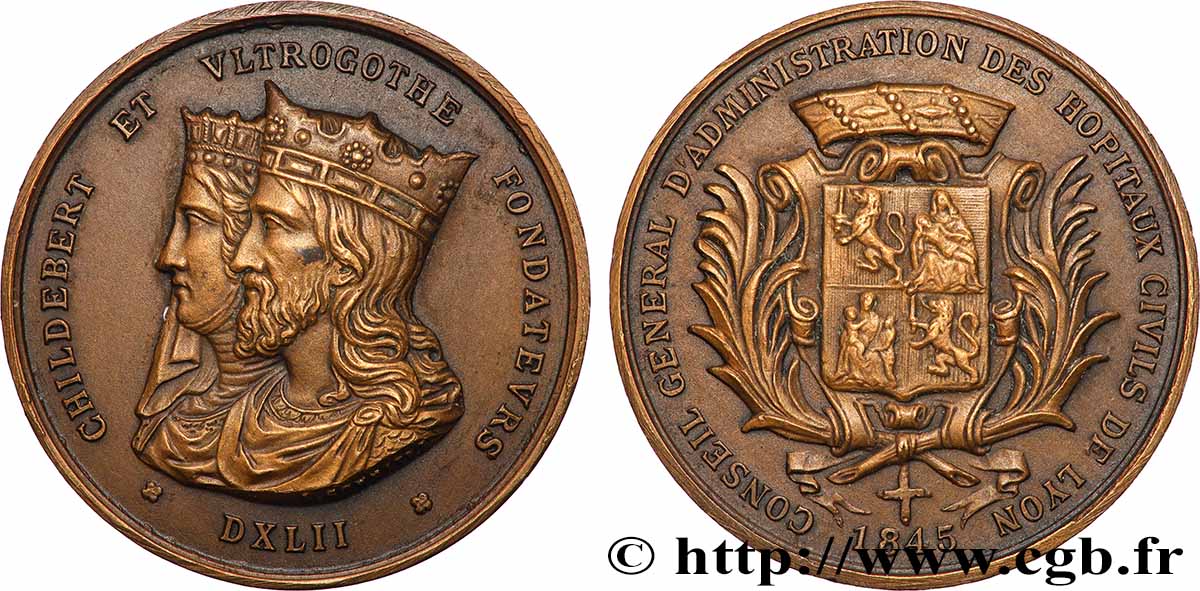 III REPUBLIC Médaille, Conseil général d’administration des hôpitaux civils de Lyon AU