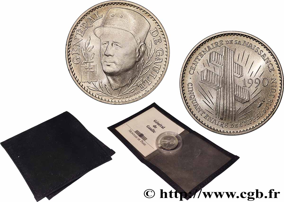 V REPUBLIC Médaille, Centenaire de la naissance du Général de Gaulle MS