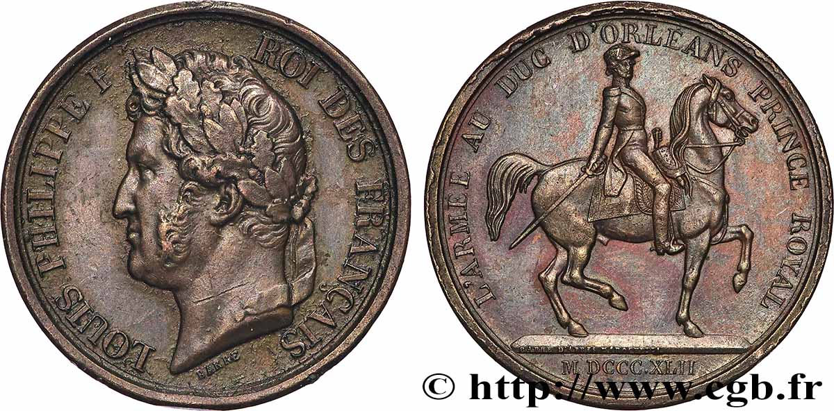 LOUIS-PHILIPPE I Médaille, L’armée au Duc d’Orléans, prince royal XF