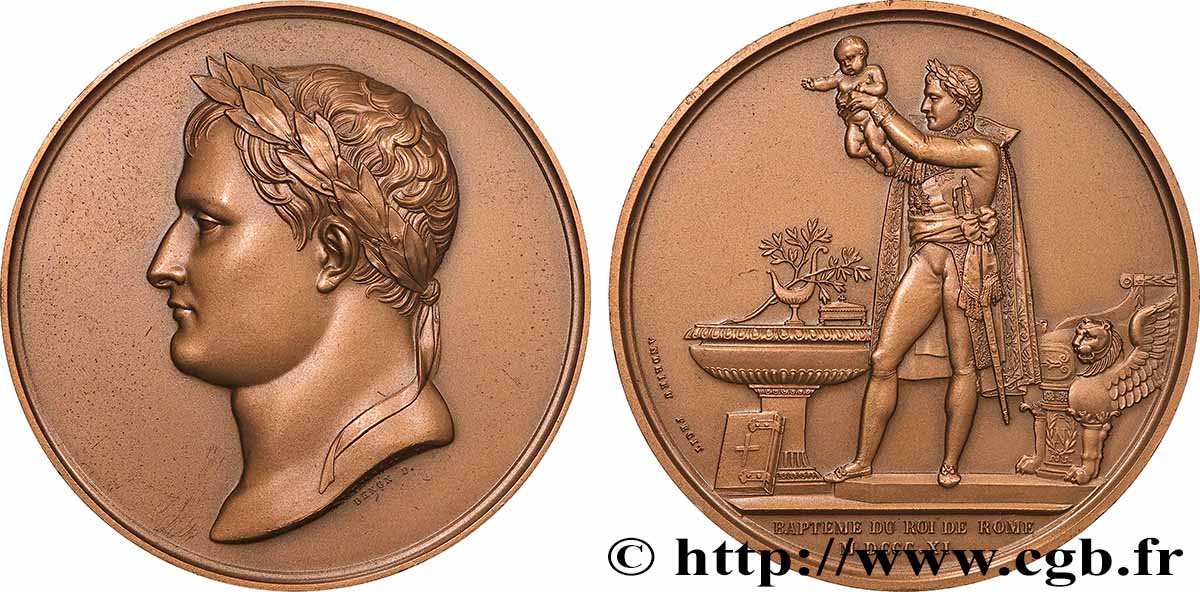 PRIMO IMPERO Médaille, Baptême du roi de Rome, refrappe SPL/q.SPL