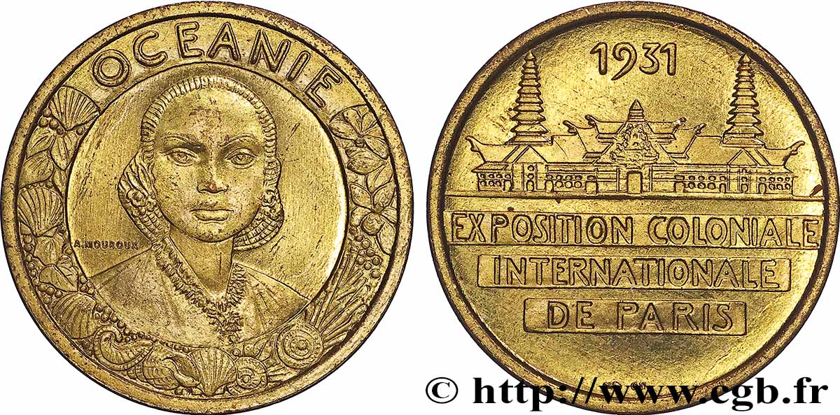 TROISIÈME RÉPUBLIQUE Médaille, Exposition Coloniale Internationale - Océanie TTB+