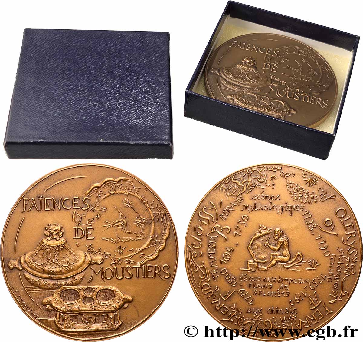 CINQUIÈME RÉPUBLIQUE Médaille, Faïences de Moustiers SUP+