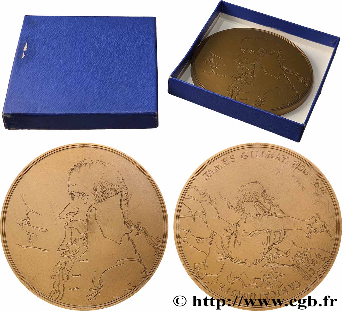 KÜNSTLER: GRAVURER, MALER, BILDHAUER, ZEICHNER Médaille, James Gillray fVZ/SS