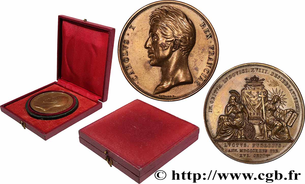 KARL X Médaille, Mort de Louis XVIII fVZ